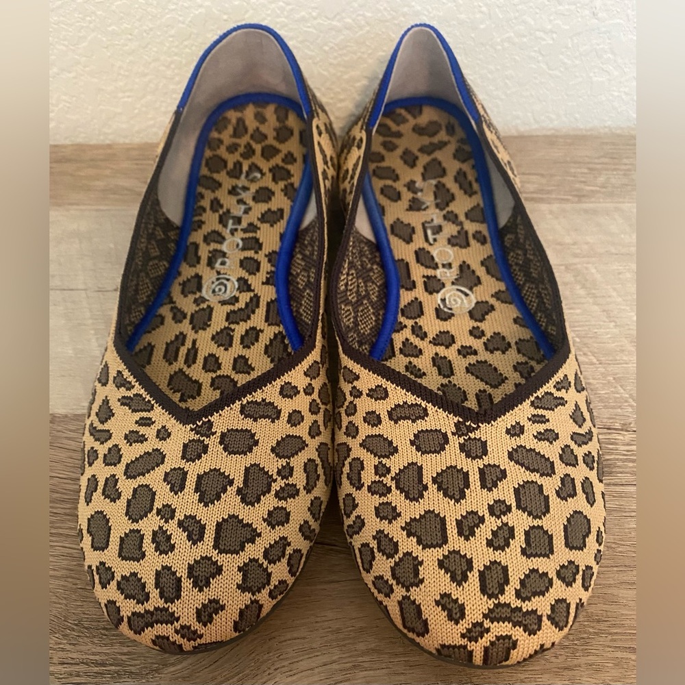 Rothy's Women's Tan Leopard Print Round Toe Flats Size 10.5